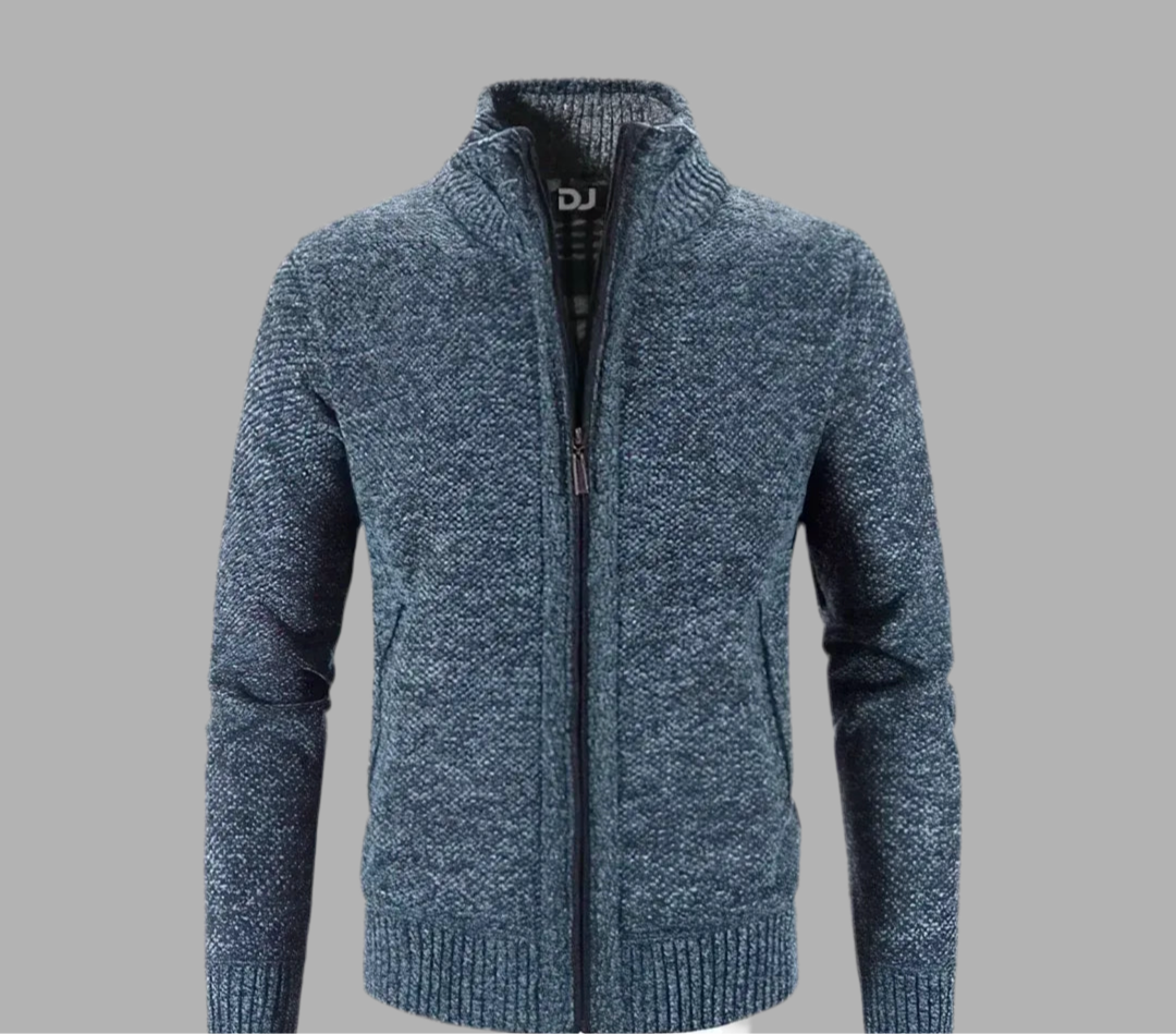 Herrkardigan med hög krage