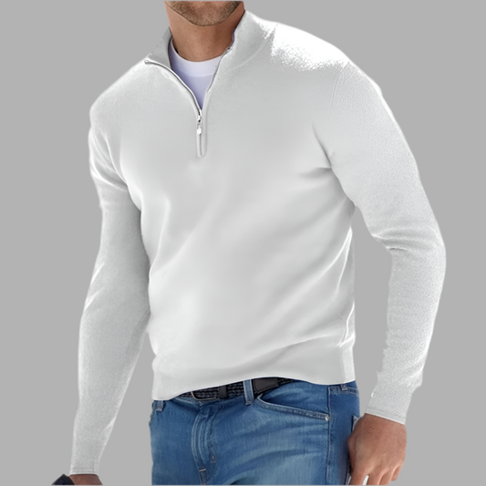 Herentrui med kort ritssluiting en opstaande kraag