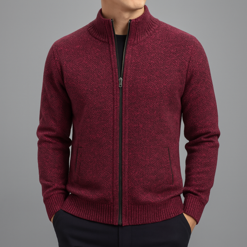 Herrväst med dragkedja och ståkrage