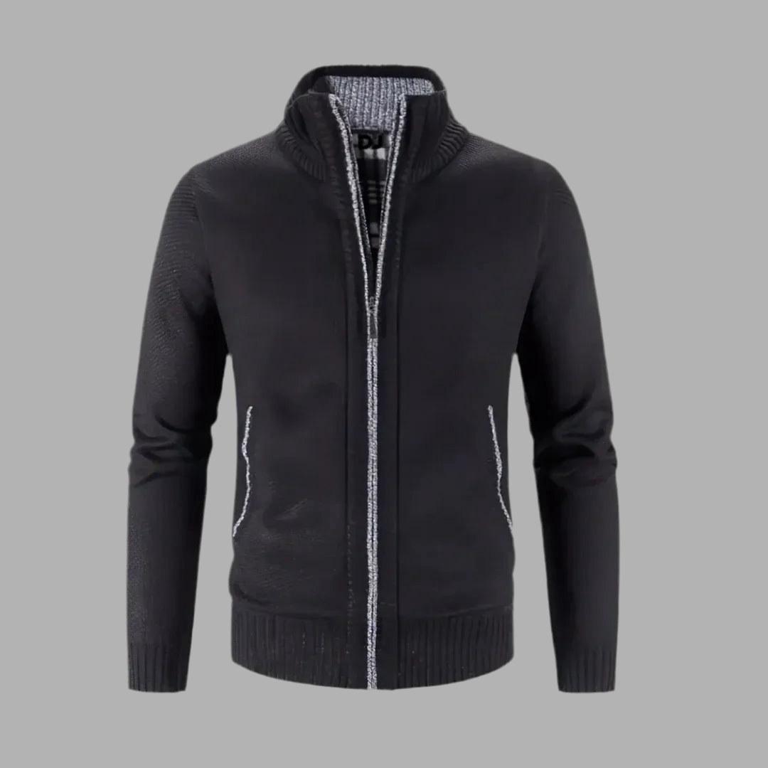 Herrkardigan med hög krage