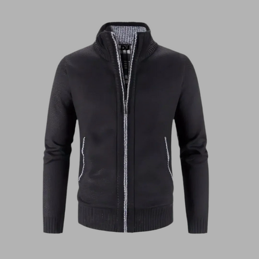 Herrkardigan med hög krage