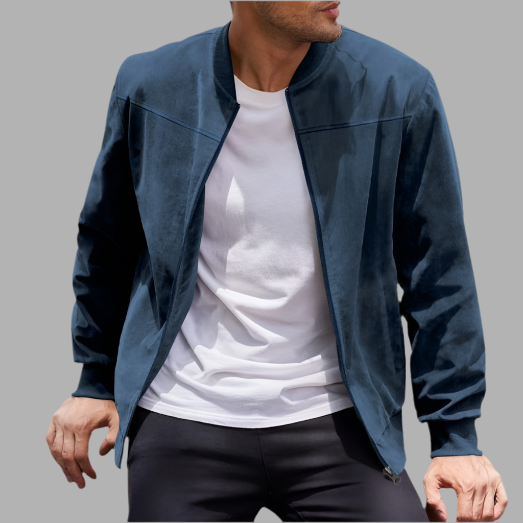 Bomberjack med ritssluiting en geribde boorden