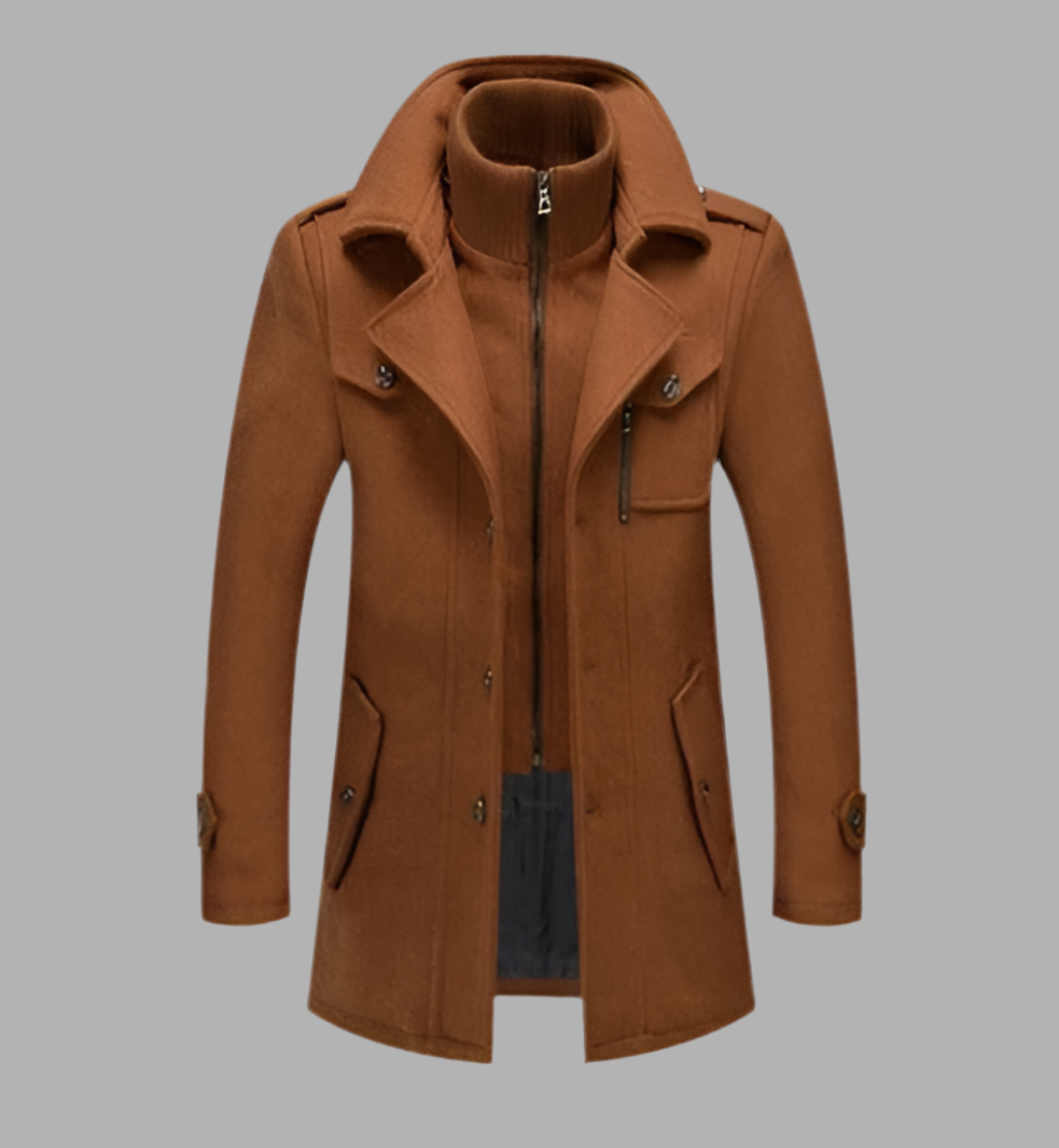 Herrjacka med knappstängning och krage