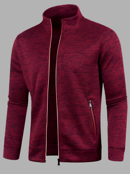 Gebreid väst med ritssluiting en hög kraag