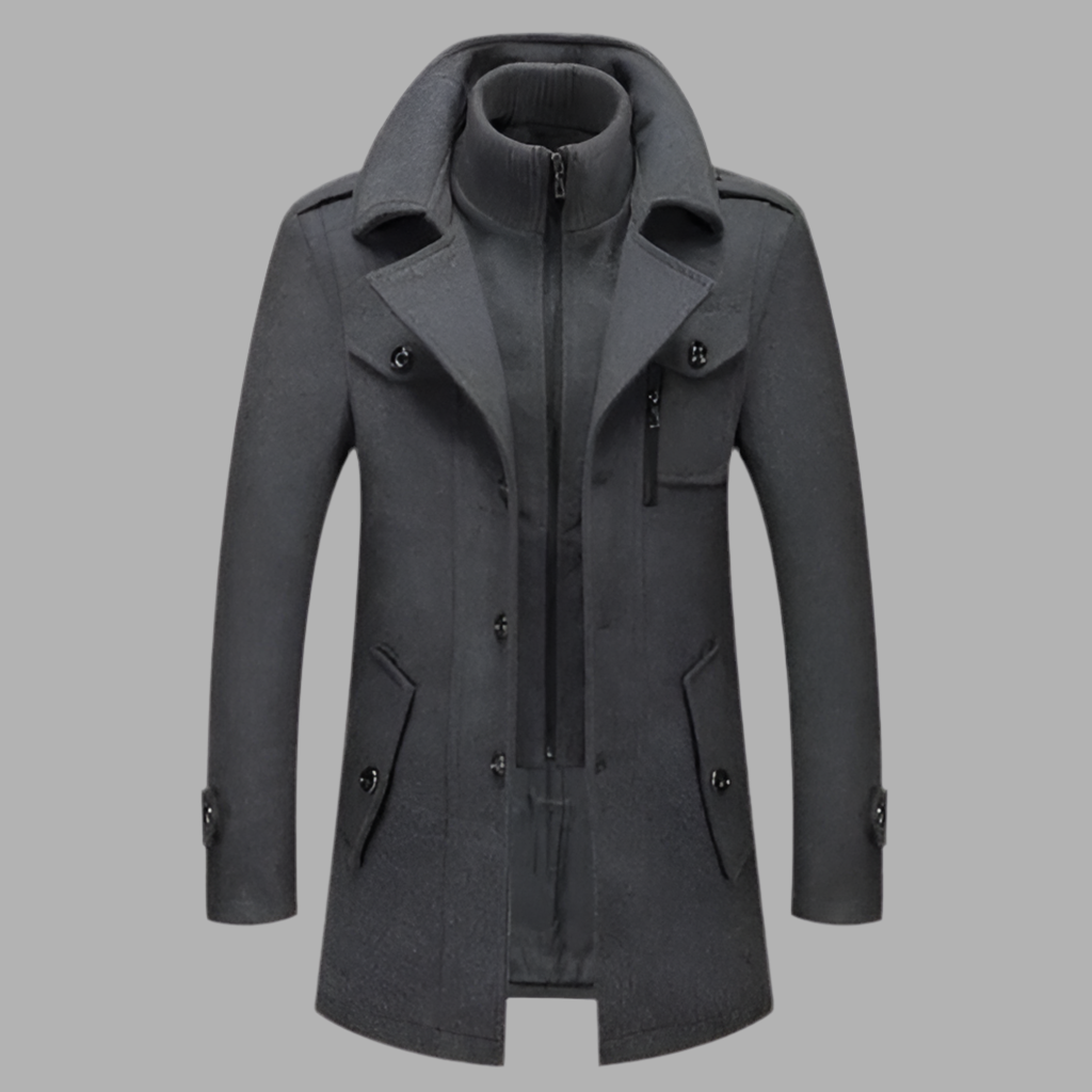 Herrjacka med knappstängning och krage