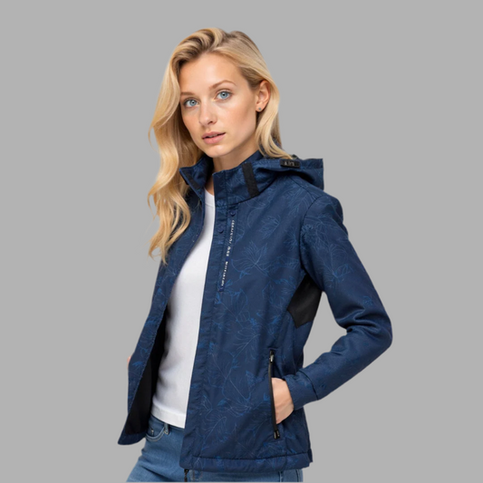 Damjacka med huva och dragkedja