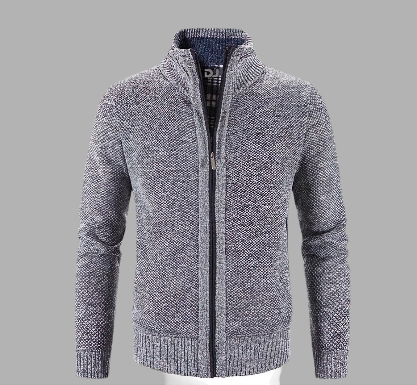 Herrväst med dragkedja och ståkrage