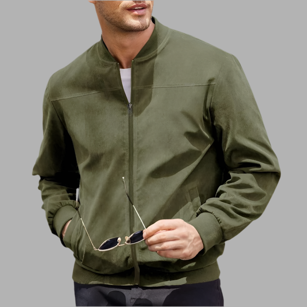 Bomberjack med ritssluiting en geribde boorden