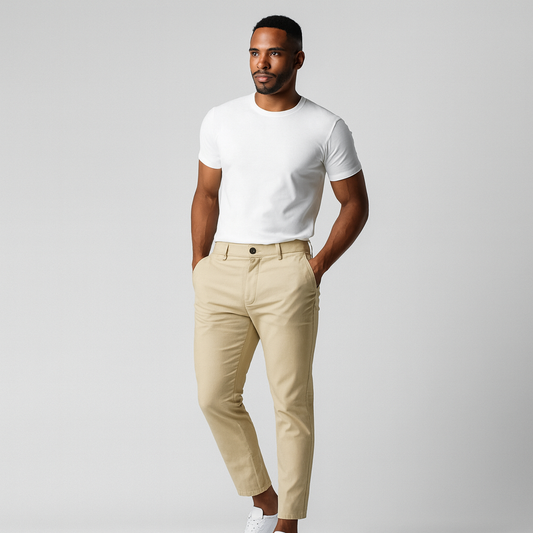 Herrbyxor med rak passform och sidofickor