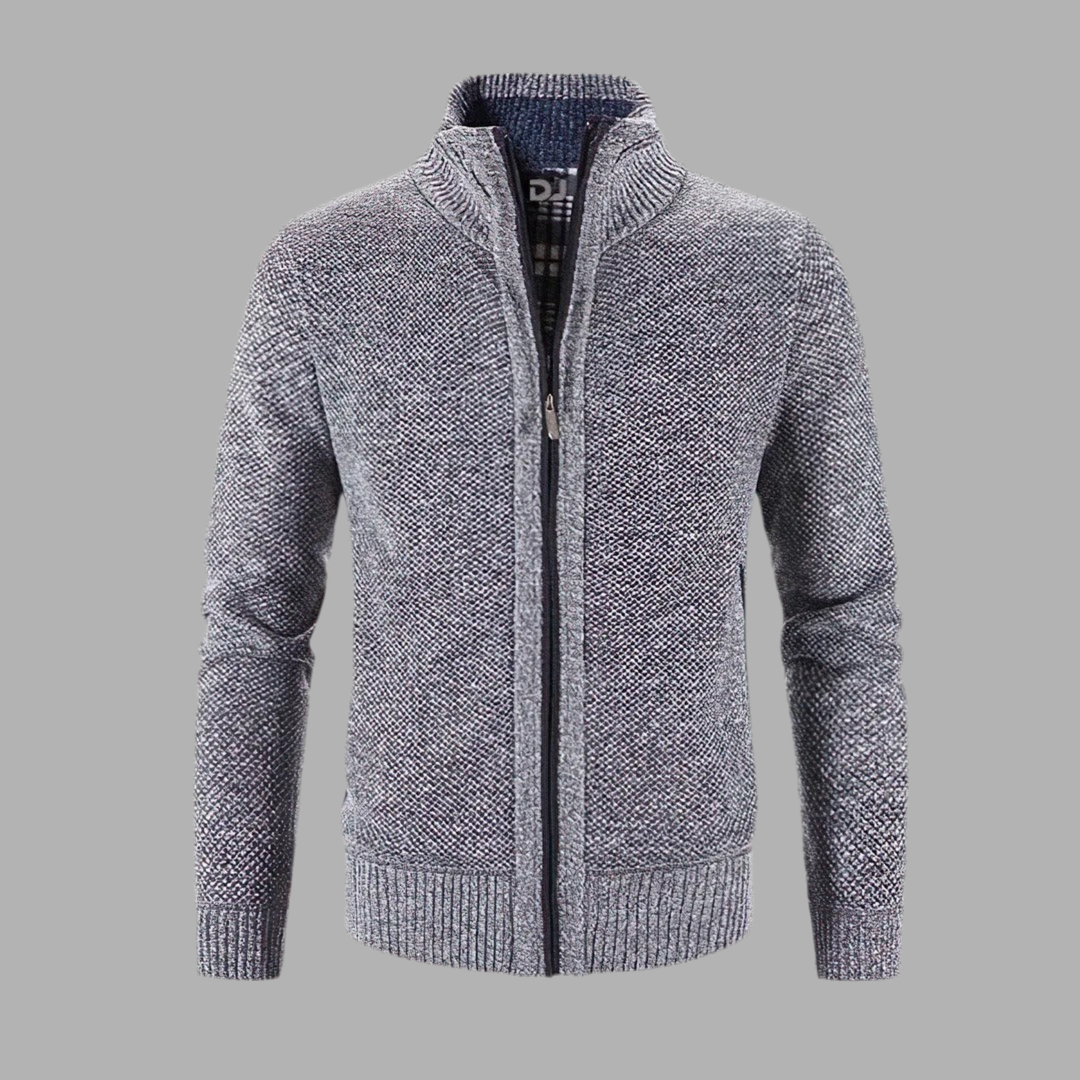 Herrkardigan med hög krage