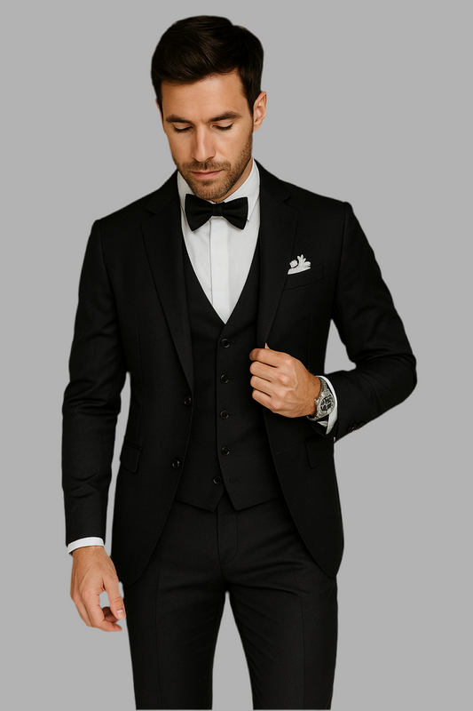 Herenpak träffade colbert, gilet en broek