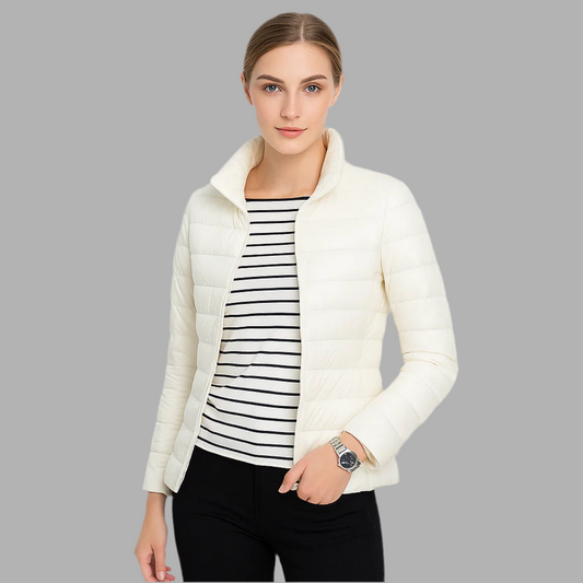 Damesjas med gewatteerd design och ritssluiting