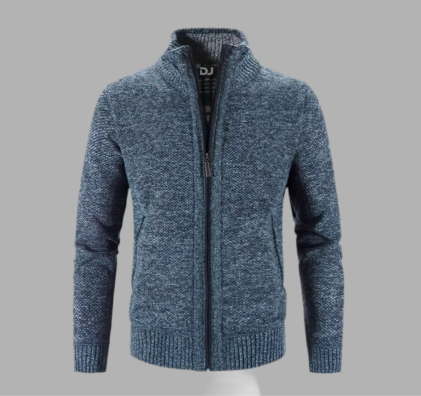 Herrväst med dragkedja och ståkrage