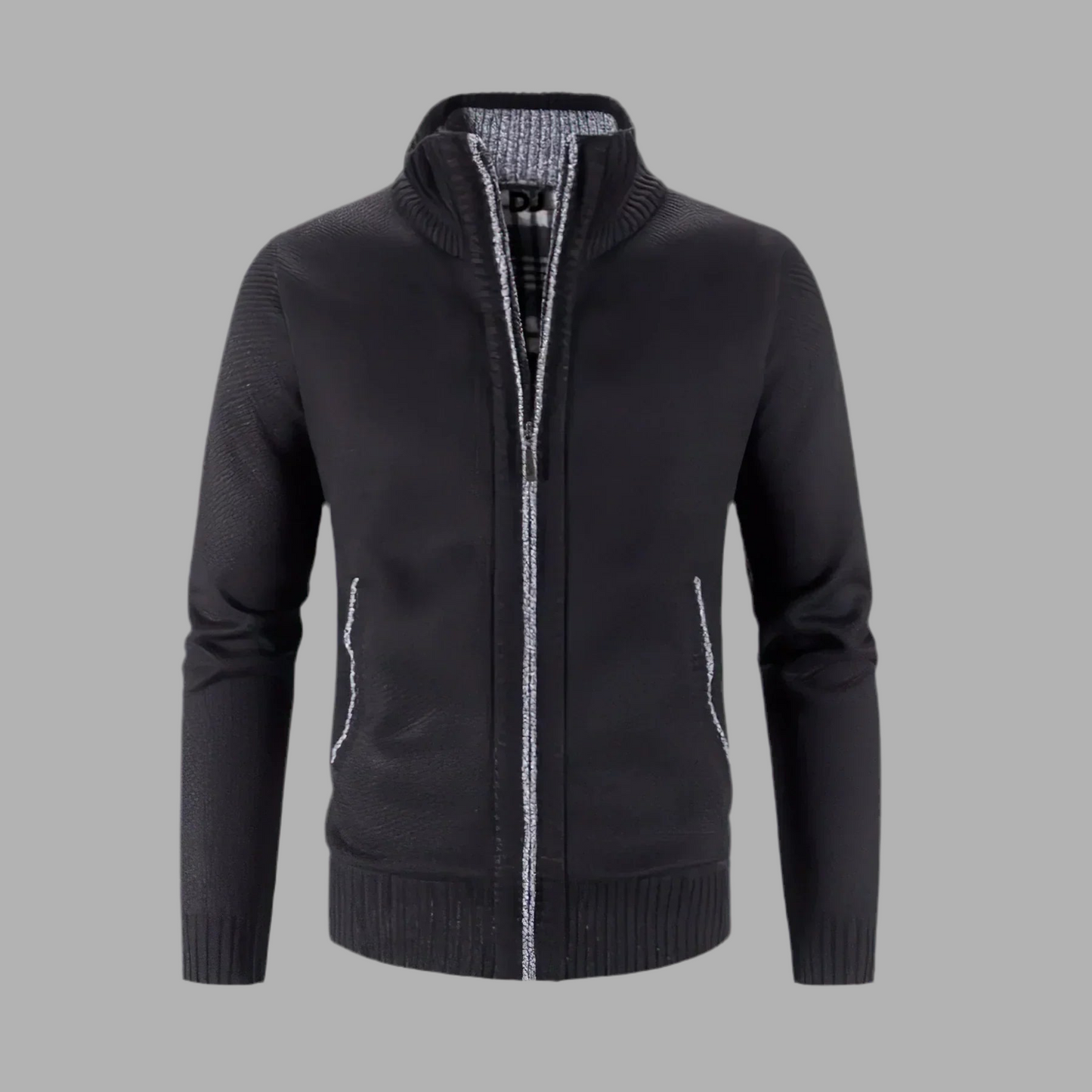 Herrväst med dragkedja och ståkrage