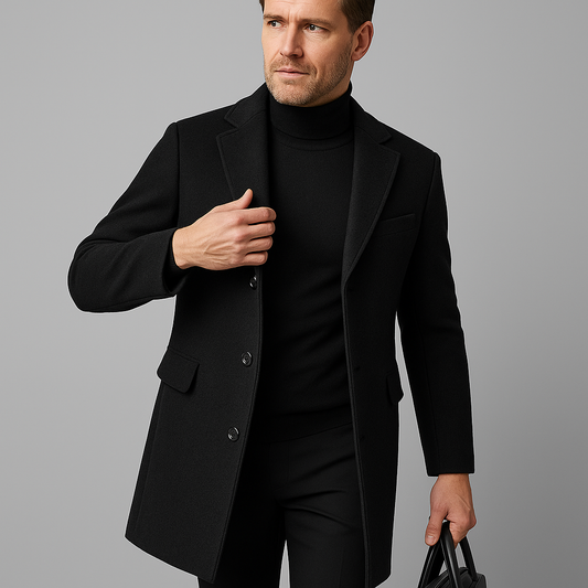 Herenmantel med knäppning en klassisk passform
