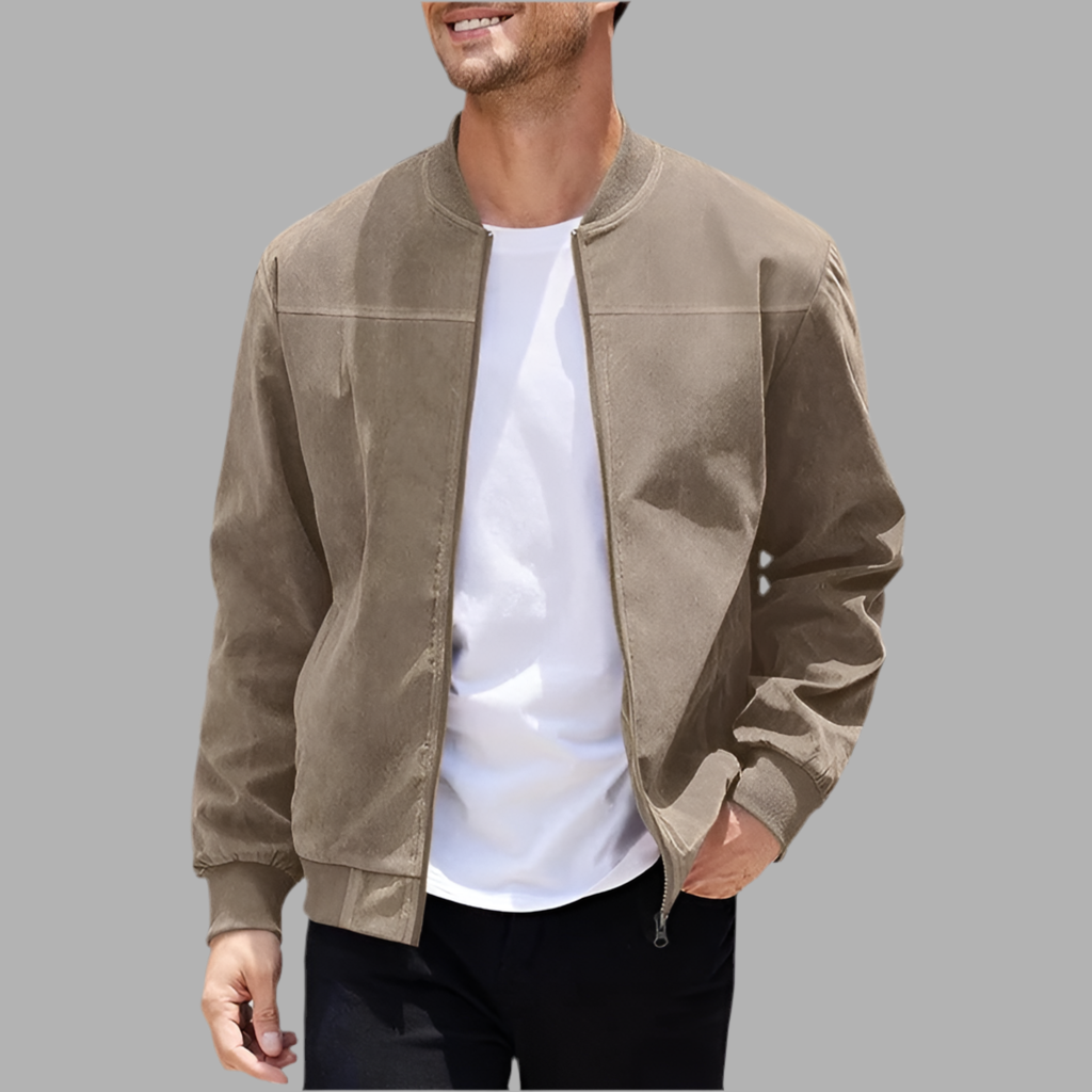 Bomberjack med ritssluiting en geribde boorden