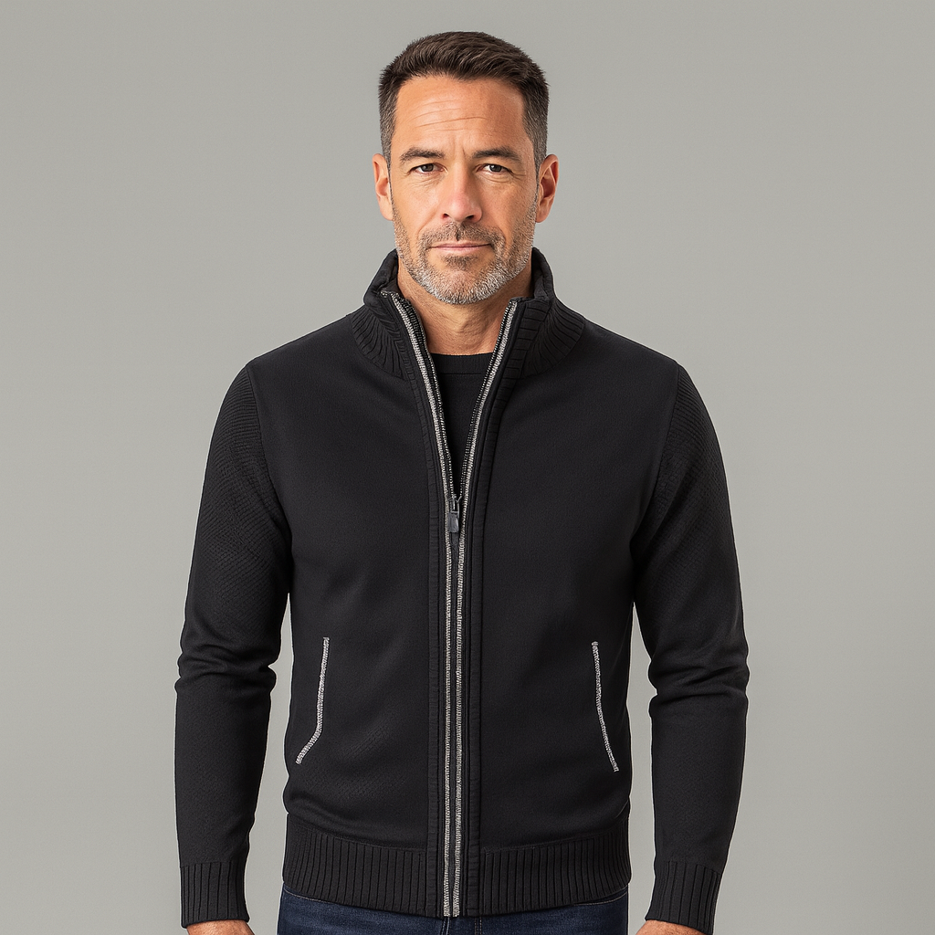 Herrväst med dragkedja och ståkrage