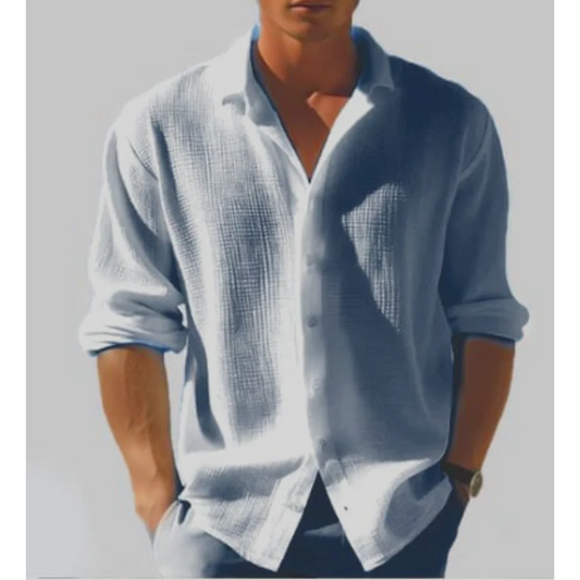 Herens overhemd med knoopsluiting en lång mouwen